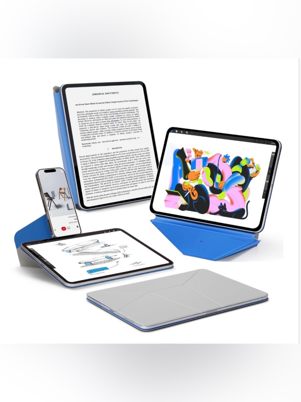 iPad Air 11 & iPad 10.9 Dynamic Folio CEMENT & BLUE